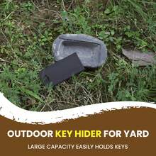 Fake Rock - Stone Look - Hidden For Outdoor Secret Storage Box For Keys, Fake Stone Key Hider For Outdoor Garden Or Yard - 1 Pack - Brown - View 2