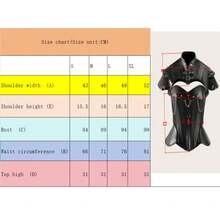 2pcs PU Cyber Punk Style Top With Detachable Shoulder Piece, Corset With Exaggerated Studs And Chains, Women - Black - View 4