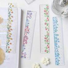 4pcs Floral Pattern Vinyl Rulers - 15.01cm Transparent Measuring Tool, Colorful Floral Design, Centimeter Precision, Suitable For School And Office, Back To School Floral Ruler, Elementary School Ruler, 15cm Multi-Function Acrylic Ruler, Transparent Drawing Ruler, Back To School Essential - Sets - View 1
