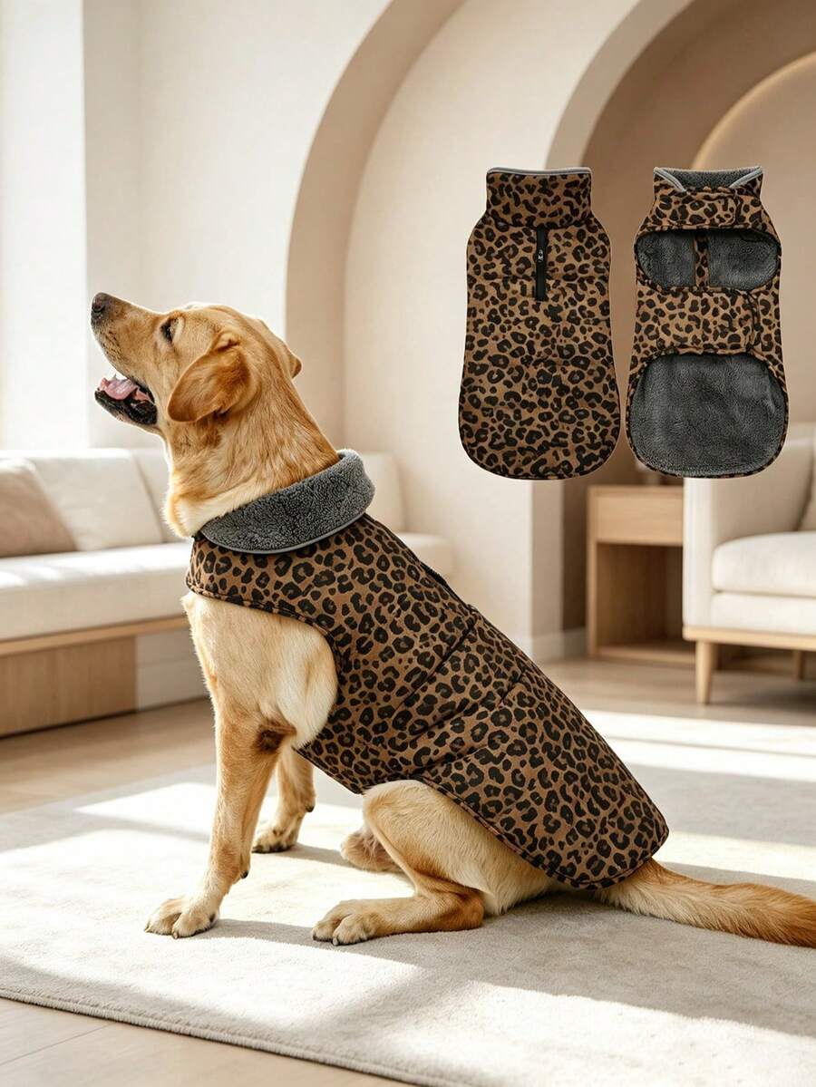 Metglad 中大型犬冬季外套，带羊毛衬里的保暖背心 - 宠物服装，寒冷天气狗狗雪地夹克，防风冬季大衣