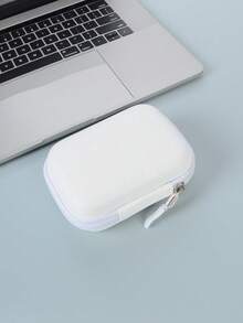 EVA Leather Headphone Bag Data Cable Charging Head USB Flash Drive U-Key Hard Shell Protective Storage Box Shockproof Pressure-Resistant Photo Printer Storage Box PU Leather Candy Color Series Scratch-Resistant Wear-Resistant Small Camera Storage Case Bag - White - View 7