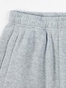 1pc Boys' American Vintage Preppy Style Five-Point Star Casual Long Pants - Light Grey - View 4
