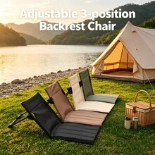 Foldable Camping Chair, Outdoor Garden Park Single Person Slouchy Chair, Backrest Cushion, Picnic Camping Folding Chair, Beach Chair - Multicolor - View 8