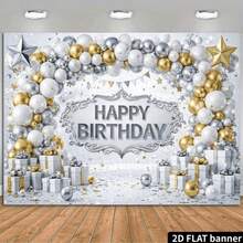 2D Flat Birthday Backdrop With "Happy Birthday" Text, Suitable For Indoor And Outdoor Themed Birthday Parties, Photography Studio Shoots, Event Boards, Family Gatherings, Office Area Decoration And Outdoor Yards - Multicolor - View 9