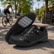 Novos Sapatos de Ciclismo de Entrada para Mulheres; Sapatos de Ciclismo Casuais; Sapatos de Bicicleta de Treinamento Profissional, Sapatos Esportivos de Ciclismo ao Ar Livre, Confortáveis e Duráveis, Antiderrapantes e Resistentes ao Desgaste, Adequados para Caminhada, Trekking; Sapatos Esportivos ao Ar Livre; Sapatos Esportivos de Fitness - Preto - Visão 4