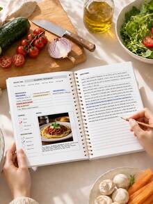 1pc Recipe Journal For Kitchen Essentials, 196 Sheets/88 Pages, A5 Kitchen Recipe Organizer For Home Cooking, Family Recipes, Meal Prep & Gift Giving Back To School Supplies Gifts For Men Women - A - View 4