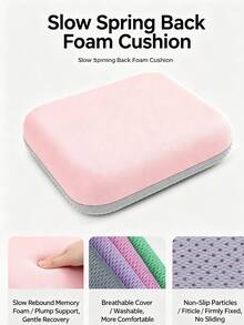 Non-Slip Truck Seat Cushion, 4cm Thick Memory Foam Pad, Suitable For Long-Distance Driving, Detachable And Breathable... Set, Relieves Hip Pressure And Provides Posture Support, Suitable For Cars, Offices And School Desks - Multicolor - View 7