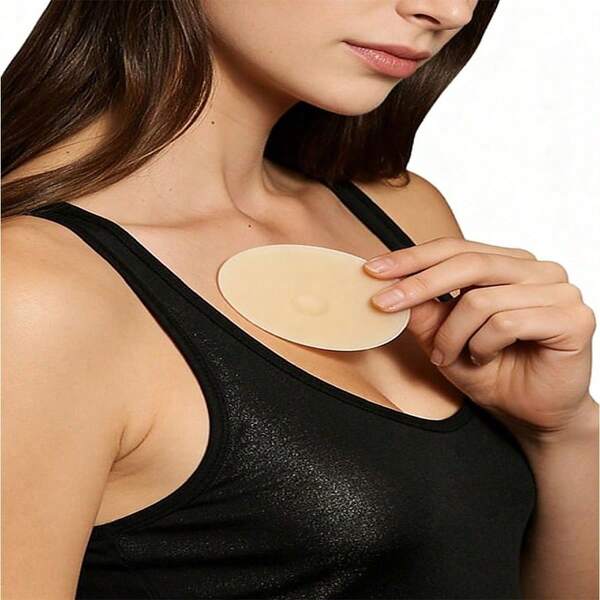 1 par de cubrepezones lavables para mujer con diseño realista, forma y posición del busto ajustables para un busto perfecto, almohadillas de silicona reutilizables para fitness, natación y uso diario