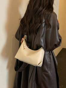 Hollow Floral Woven Bohemian Beach Bag, Vacation Casual Bag (Random Color) - Beige - View 5