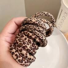 Ikat Rambut Wanita Elastis Tinggi Motif Leopard, Karet Rambut untuk Kuncir Ekor Kuda dan Sanggul, Aksesori Rambut Serbaguna untuk Sehari-hari - Gaya motif macan tutul - View 7