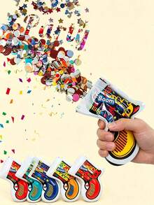 1/6/12 buah Party Popper yang Menyala Sendiri, Cocok untuk Festival, Ulang Tahun, Pernikahan, dan Properti Foto. Confetti Popper Warna-warni, Desain Baru, Cocok untuk Tahun Baru, Ulang Tahun, Natal, Pernikahan, dan Pesta Wisuda. - MultiWarna - View 1
