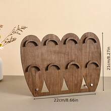 1pc Walnut Wood Jewelry Display Stand, Multi-Slot Bracelet & Necklace Holder, Beaded Jewelry Storage Rack, Desktop Display, Photography Prop, Accessory Storage Box, Saudi National Day - Multicolor - View 9