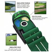 8ft Golf Putter Practice Mat With 3D Panoramic Background, Portable Putting Mat For Home And Office, Indoor And Outdoor Golf Training Aid - Green - View 6