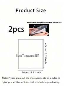 1pc/2pcs/Set 30*40cm/40*55cm Clear Blank Acrylic, Two Sizes And Shapes (Half Circle And Rectangle). Wedding Signage, Wall Decor, Graduation, National Day Event, Birthday. Modern Wedding Poster, Acrylic Welcome Sign, Wedding Photo Board - Multicolor - View 11