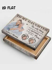 Catygift Custom Rustic To My Daughter Photo Canvas / Mother's Day Gift For New Mom Family Wall Art - As Shown - View 13