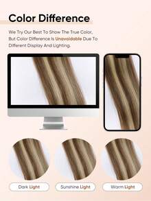 Jessie's Wig 20pcs 50g Tape In Hair Extension, 100% Real Remy Human Hair Extension For Salon Silky Seamless Invisible Skin Weft Tape Ins, Highlight Color, For Thinning Hair Woman Natural Look Can Be Reused ,Add Volume Halloween Costumes 10P613# - S10/613 - View 6