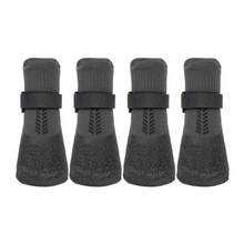 4pcs Casual Waterproof Pet Socks Shoes Anti-Dirty Non-Slip Dog Shoes Breathable Dog Paw Protector - Black - View 7