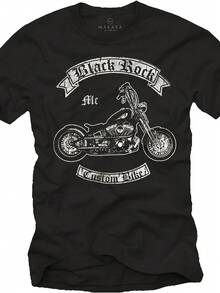 Camiseta Clásica para Hombre Estilo Biker Chopper, Perfecta para el Hogar | Al aire libre | Trabajo | Regalos (Cumpleaños) | Día de la Madre | Día de San Valentín) Tallas de S a 3XL Unisex - Negro - Ver 1