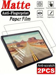 2pcs Matte Paper-Like Anti-Glare Anti-Fingerprint Tablet Screen Protector Film, Compatible With Samsung Galaxy Tab S11 S10FE S9 S8 Plus 11 Inch 12.4 Inch 8.7 Inch A9 A9+ A11 A11+, Anti-Explosion Anti-Scratch Handwriting Film, Office/Drawing Protection Film, Soft Film - ماتي - مشاهدة 19