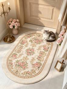 1 pieza Alfombra de pasillo vintage europea, alfombra de área, tapete, decoración del hogar, decoración de la habitación, alfombra lavable, regalo de vuelta a la escuela - Multicolor - Ver 3