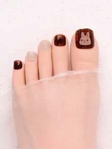 New Cross-Border Semi-Cured Gel Toe Nail Stickers, Glitter Sparkle Design, In Stock Wholesale, Waterproof And Long-Lasting - Multicolor - View 5