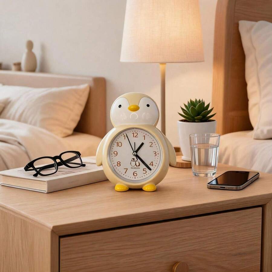 Unisex Practical Style For Bedroom And Office Desk Clock - Yellow - View 1