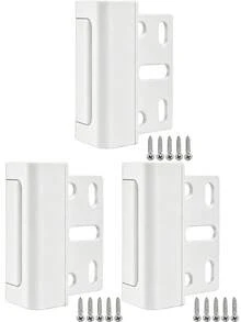 [Secure Door Lock] 3pcs Door Reinforcement Lock | Internal Security Lock, Aluminum Structure, Can Withstand 800 Pounds Of Force - Enhance Home, Door Lock, Silvery/Black/Gold/Gray/White - Door Stop - View 10