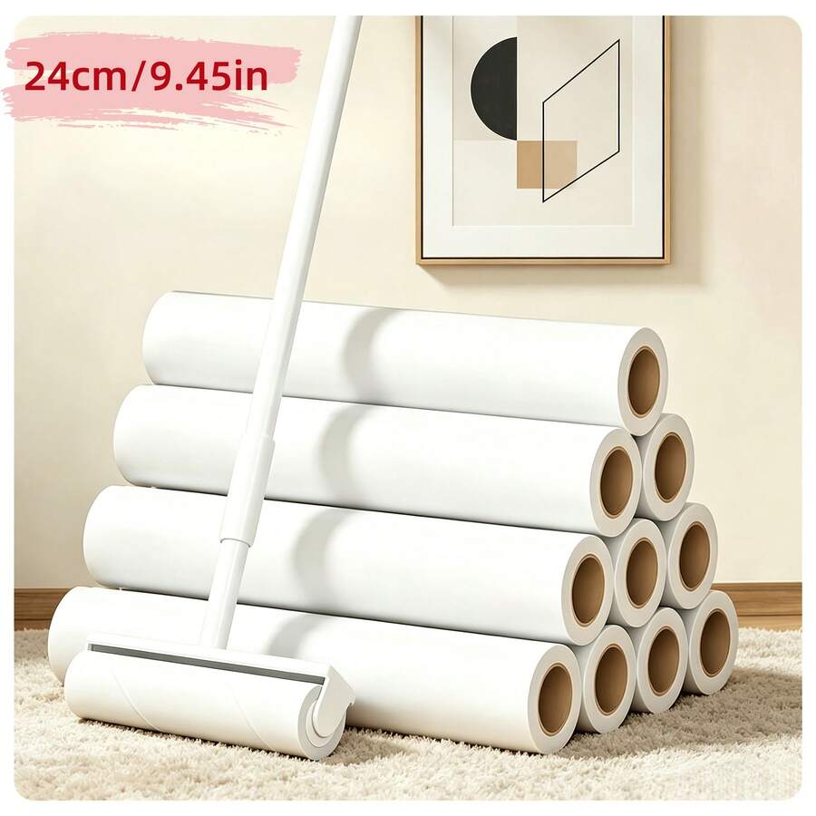 Pet Hair Lint Rollers All Purpose Use, Width: 24.0 Cm, 360/480 Easy-Tear Sheets, Reusable Sticky Roller, Pets Cat & Dog Hair Remover, Contoured Handle For Furniture Clothing & Cars