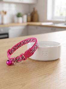 1pc Leopard Print Adjustable Cat Collar, Suitable For Small To Medium Dogs And Cats, Optional Cat Paw Accessory, DIY Customizable Pet Collar - Multicolor - View 9