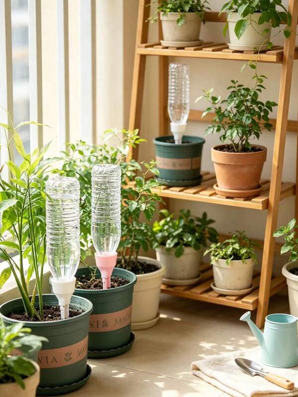 Plant Watering Tips, Automatic Watering Plant Sticks, Automatic Drip Irrigation Systems, Gardening Supplies, Plant Watering Devices Suitable For Indoor And Outdoor Potted Plants, Automatic Watering Devices Compatible With Most Plastic Bottles.