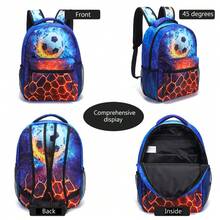 Mochila Estudiantil con Patrón de Fútbol Bolsa Deportiva para Viajes al Aire Libre - mochila con estampado de fútbol - Ver 12