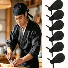 2/6pcs Unisex Adult Chef Hats, Adjustable Elastic Band, Reusable Professional Chef Hats, Suitable For Home Kitchen, Coffee Shop And Catering Services - Multicolor - View 5