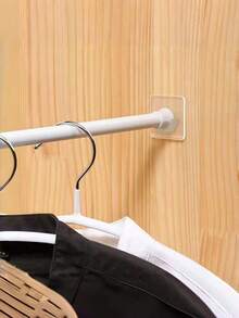 2/4/6/10/20pcs Practical Home Closet Curtain Hat Drying Support Storage Rod, Rental-Friendly Stainless Steel No-Drill Telescopic Rod, No-Drill Indoor Storage Rod, Suitable For Rented Apartments And Home Interiors - Fixture/Bracket - View 5