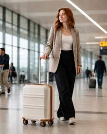 Suitcases - White-brown - View 2