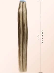 Jessie's Wig 20pcs 50g Tape In Hair Extension, 100% Real Remy Human Hair Extension For Salon Silky Seamless Invisible Skin Weft Tape Ins, Highlight Color, For Thinning Hair Woman Natural Look Can Be Reused ,Add Volume Halloween Costumes 10P613# - S10/613 - View 5
