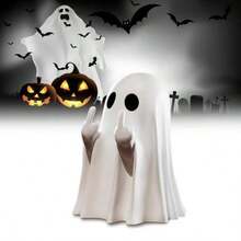 Cute Black And White Ghost Decor, Creative Fashion Halloween Decoration, Enhances Holiday Atmosphere, Suitable For Home, Room, Wedding And Birthday Party Decoration, Ideal Personalized Holiday And Halloween Gift, Christmas Decor - A - View 10