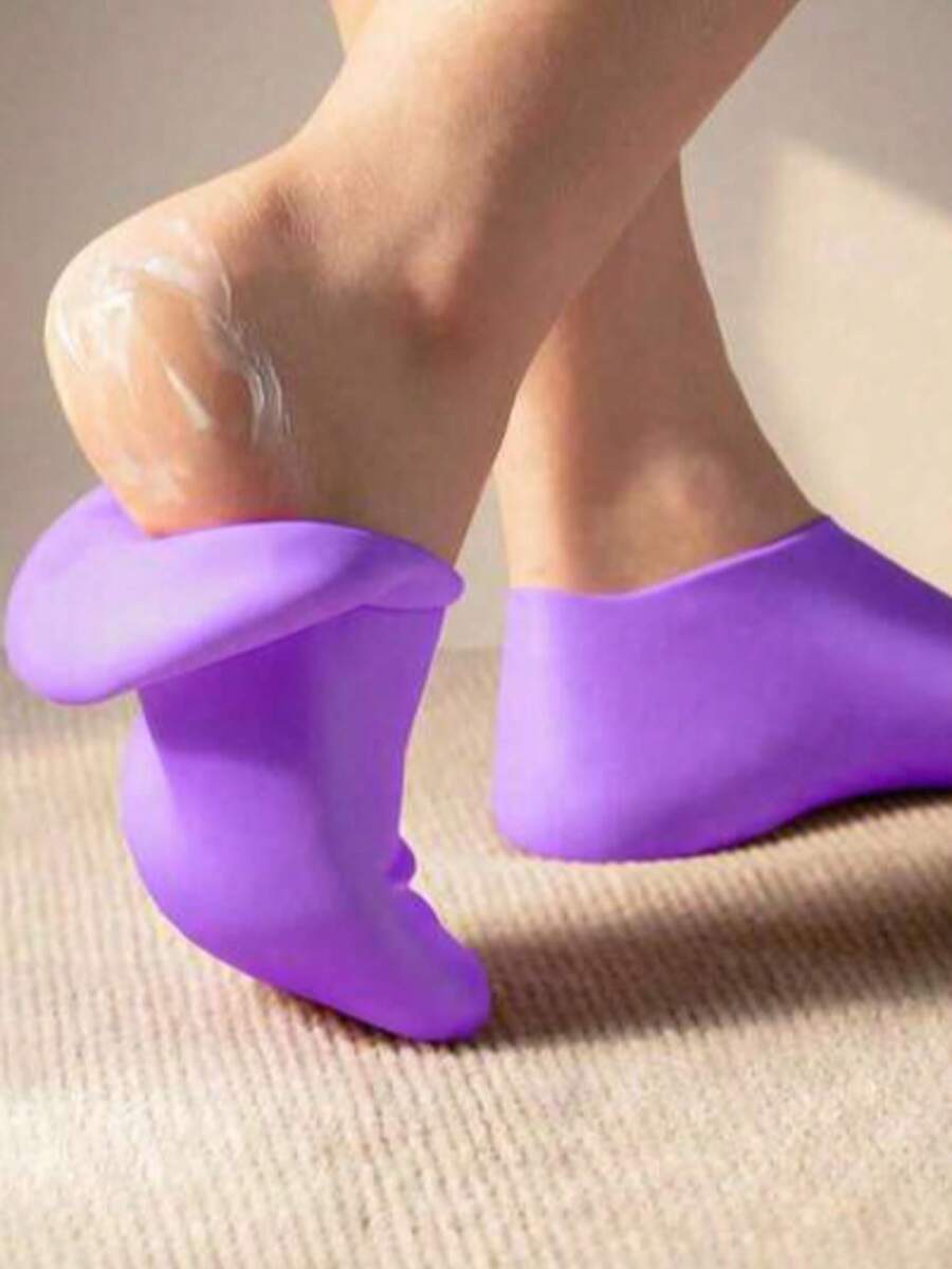 1 Pair Silicone Moisturizing Foot Care Socks, Effectively Care For Cracked Heels, Remove Dead Skin, Elastic Foot Socks, All-Day Moisturizing And Water-Locking, Prevent Dryness, Odorless, Easy To Put On And Take Off, Soft And Comfortable Material, Essential For Gym, Camping, Back To School