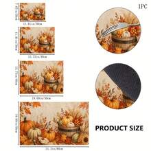 1pc Autumn Harvest Pumpkin & Maple Leaf Print Diatomaceous Earth Kitchen Drain Mat, Absorbent Quick-Drying Non-Slip Coffee Machine Mat, Suitable For Kitchen Countertops, Dining Tables And Thanksgiving Home Decor - Multicolor - View 7