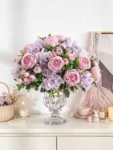 1/3 pièces Fleurs de pivoine artificielles et boules brodées, convient pour mariage, fête de vacances, décoration de la maison, restaurant, chambre à coucher, décoration de vase, décoration d'automne, cadeau de la Saint-Valentin, DIY du Nouvel An, cadeau de remise des diplômes, rentrée scolaire, Halloween et plus - Prune - Voir 1