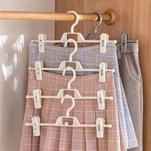 5pcs Plastic Rotating Clothes Hangers With Non-Slip Clips For Pants/Home Storage, Beige - Beige - View 4