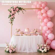 2 x 2m Arcos para Decoracion D Globos, Estructura para Globos, Extraíble, con Base Acolchada. Arcos para Decoracion, Adecuado para Bodas, Fiestas de Cumpleaños, Eventos en El Jardín Dorado - Multicolor - Ver 4