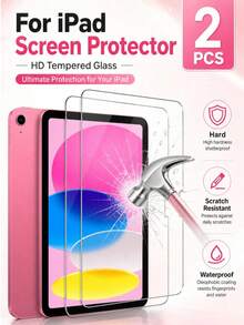 2pcs High Definition Tempered Glass Screen Protector, Compatible With IPad, Compatible With IPad A16 2025 11th Gen/Apple, Anti-Scratch, High Clarity, Anti-Fingerprint, Easy Installation, Anti-Shatter, Bubble-Free, Daily Essential Screen Protection. Screen Protector, Compatible With Office And Home Tablet Screen Protection, Compatible With IPad Air 11-Inch (M5/M4/M3/M2) 2026/2025/2024 11" 13" - Clear - View 34