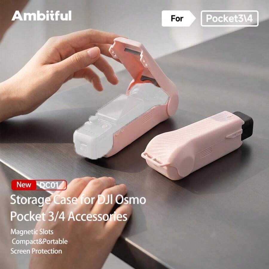 حقيبة تخزين Ambitful DC01، صندوق حمل مغناطيسي محمول واقي متوافق مع كاميرا Osmo Pocket 3 / Pocket 4 المحمولة باليد، حماية كاملة للشاشة، غلاف صلب، إكسسوارات تخزين - مشاهدة 1