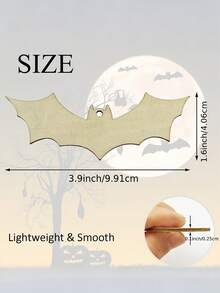 10/1pc Bat-Shaped Component, Bat-Shaped Holiday Pendant, Suitable For Painting And Graffiti Crafts, Hanging Decorations, Halloween Party Decor - Multicolor - View 7