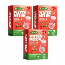 YYTCM Watermelon Scented Portable Soap Sheets 50pcs Mini Flip-Top Storage Box Disposable Hand Soap Paper Outdoor Camping Student Travel Cleaning Soap Sheets Quick Lather Gentle Easy Rinse - Watermelon - View 14