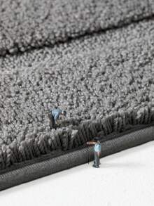 DAJIANG 1pc Bathroom Floor Mat Carpet, Flocked Soft Gray Comfortable Foot Feel, Minimalist Anti-Slip, Suitable For Kitchen, Outdoor, Indoor, Hallway, Bedroom, Living Room, Bedside, Machine Washable Easy To Clean, Bedroom Bathroom Decor Carpet - Dark Grey - View 5