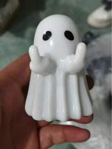 Cute Black And White Ghost Decor, Creative Fashion Halloween Decoration, Enhances Holiday Atmosphere, Suitable For Home, Room, Wedding And Birthday Party Decoration, Ideal Personalized Holiday And Halloween Gift, Christmas Decor - A - View 4