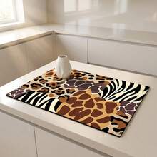 1pc Dish Drying Mat, Coffee Machine Mat, Tabletop Protector Mat, Kitchen Heat-Resistant Placemat, Kitchen Gadget Suitable For Various Home Scenarios, Practical Kitchen & Bathroom Multi-Purpose Absorbent Drying Mat, Room Tabletop Protector, Holiday Gift, Kitchen Decor - XYLSD-765 - View 5