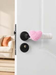 1pc Heart-Shaped Door Handle Cover, Anti-Static, Anti-Collision, Anti-Bump Door Handle Protector EVA Foam Material Pink Red Heart Door Handle Cover, Suitable For Kitchen, Bathroom, Room, Bedroom, Entrance Door Handle - View 13