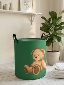 1 giỏ đựng đồ tròn gấp gọn in hình động vật hoạt hình có tay cầm, thùng đựng đồ đa năng cho phòng tắm, phòng ngủ, giặt ủi, đồ chơi, đồ gia dụng, giỏ đựng quần áo bẩn có thể gấp gọn - Nhiều màu - Xem 12